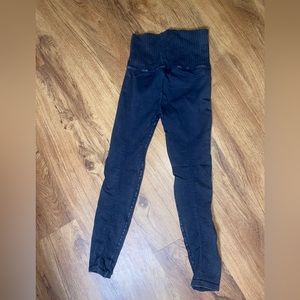 Free people high rise 7/8 length good karma leggings in black